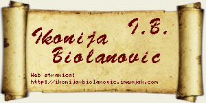 Ikonija Biolanović vizit kartica